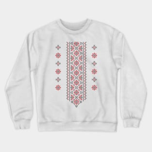 Palestinian Jordanian Arabic Traditional Tatreez Realistic Embroidery Cross Stitch Pattern17-lght Crewneck Sweatshirt